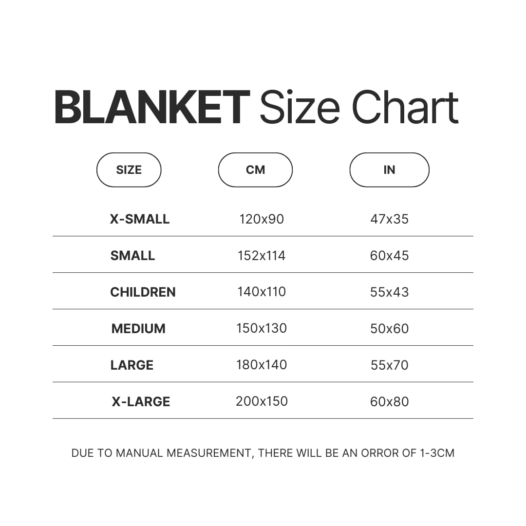 Blanket Size Chart - CoryxKenshin Fans