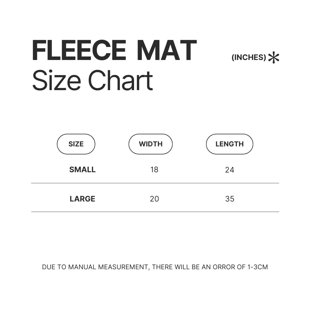 Fleece Mat Size Chart - CoryxKenshin Fans