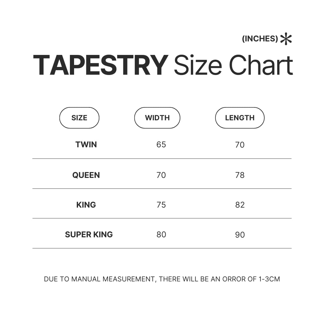 Tapestry Size Chart - CoryxKenshin Fans